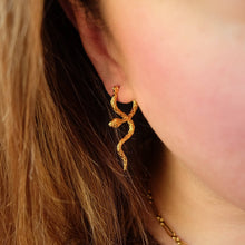 Load image into Gallery viewer, Snake Hoop Earrings
