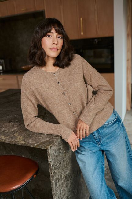 Kaniel Knit Cardigan - Toasted Coconut Melange