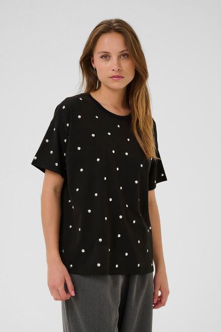 Kahelen Studded Black T-Shirt