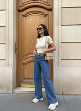 Load image into Gallery viewer, Wide Leg Rhinestone Jeans
