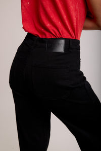 Natasha Patch Pocket Jeans - Black