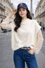 Load image into Gallery viewer, Jumper With Lace Sleeves - Cream
