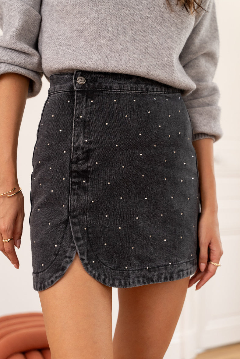 Rhinestone Embellished Skirt