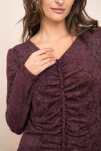 Load image into Gallery viewer, Sparkly Long Sleeve Top - Plum
