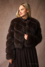 Load image into Gallery viewer, Short Faux Fur Jacket - Chocolate
