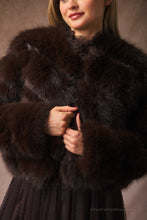 Load image into Gallery viewer, Short Faux Fur Jacket - Chocolate
