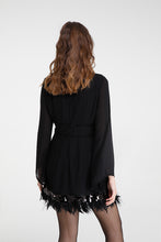 Load image into Gallery viewer, Goa Goa Gio Black Dress with Feather Trim
